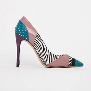 Aldo Zebra Multicolored Studded Pumps